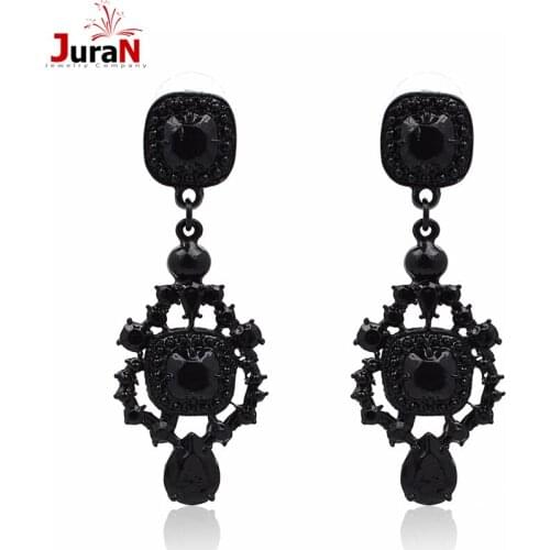JURAN Fashion Earrings Black Resin Earring Sweet Dangle Earring For Women Girls Fashion Simple Summer Design Factory Price W1410