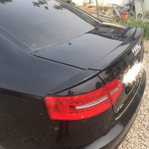 MONTFORD 3Pcs ABS Plastic Unpainted Primer Color Tail Trunk Roof Wing Rear Spoiler Accessories For Audi A6 C6 Spoiler 2012-2018