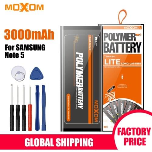 MOXOM EB-BN920ABE Battery For Samsung Galaxy Note5 Battery N9200 N920T N920C 2800mAh High Compatible 3.7V Battery With Free Tool