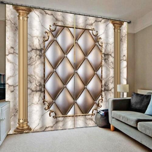 High quality custom 3d curtain fabric Soft Case curtains roman curtain blackout curtains