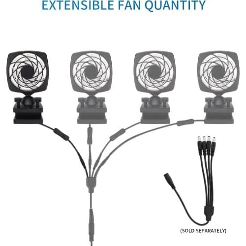 Low Power Consumption Detachable Cooling Fans Fish Tank Temperature Controller 100-240V w/ 360 Rotating Mounter Set Accessories