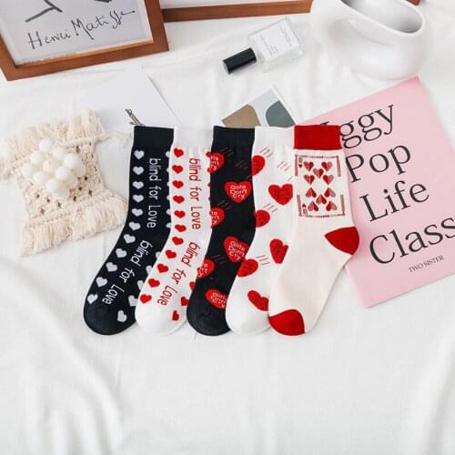 Socks Childrens Tube Socks Love Jacquard Female Socks Cute Girl Cotton Socks Spring And Autumn Fashion Trend Women Socks Korean