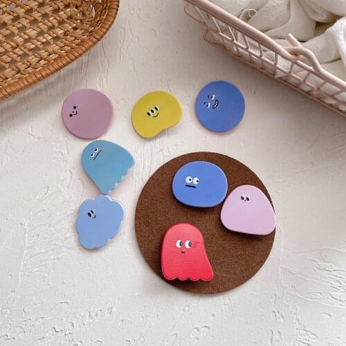 New Cute Acrylic Print Little Monster Girl Hairpin Cartoon Color Side Clip Hairpin Girl Heart Hair Accessories