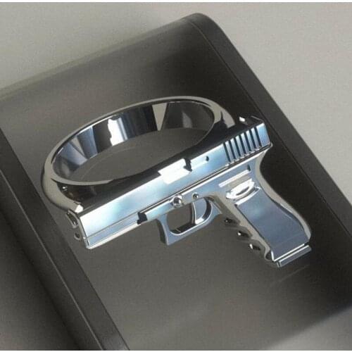 Punk Silver Gun Imitation Ring Statement Gun Ring Polishing Motorcycle Cowboy Biker Punk Men Women Cool Ring Fashion Jewelry