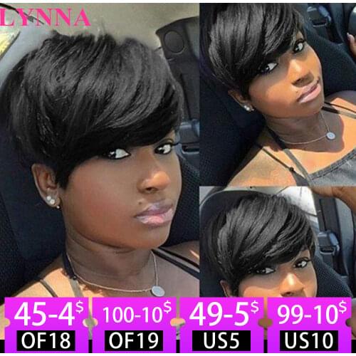 Pixie Cut Wig Human Hair Wigs Brazilian Straight Bob Wigs Natural Full Machine Made Wigs For Black Women Glueless Short Cut Wig