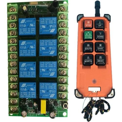 1000m AC220V 8CH Channel 8 CH Radio Controller RF Wireless Remote Control Overhead travelling crane System Receiver+Transmitter