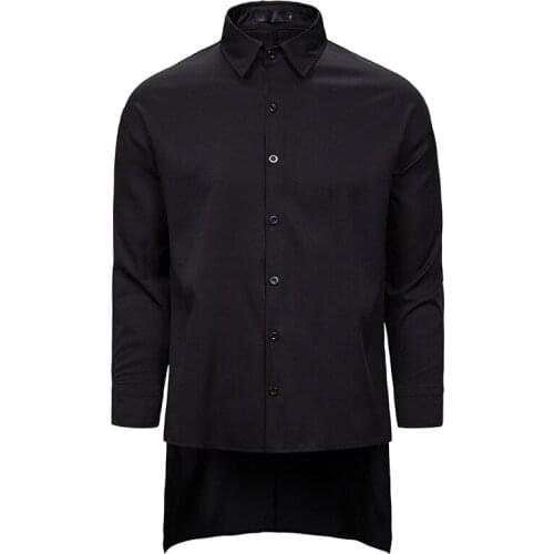 Irregular Gothic Steampunk Shirt Men 2020 Brand Hip Hop Streetwear Mens Dress Shirts Victorian Renaissance Prom Men Shirt Camisa