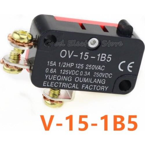 V-15-1B5 15A 250VAC Roller Lever Arm SPDT NO/NC Momentary Micro Switches Pulley