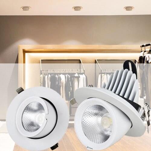 360° Rotatable Angle LED Recessed Downlight 12W 20W 30W 40W LED Ceiling Spot Light 3000K/4000K/6000K Black/White Housing Light