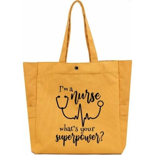 Nurse Funny Bag Large Capacity Ladies Fashion Tote Bag Canvas Bag Women Should Bag Shopping Baf