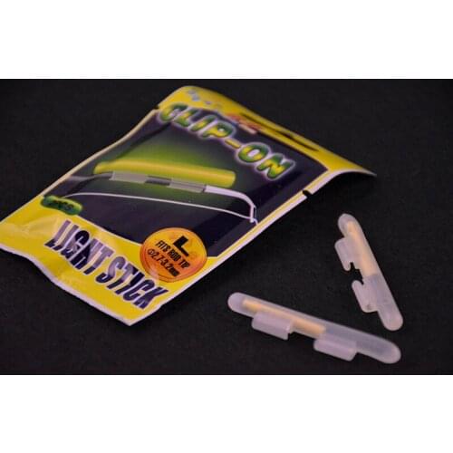 Clip On! 2Pcs(1bag) S M LSize Dia:1.5-3.2mm Night Fishing Lighting Stick Wand Green chemical glow stick fishing