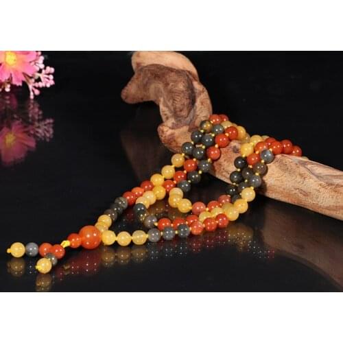 Genuine 6mm Natural Color Jade 108 Beads Bangle Bracelet Hand Knotted Yoga Healing Jadeite Necklace Female Meditation Dropship