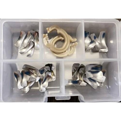 1kit-20Kits Ztdental Sectional Matrix Bands Clap for Separate Clamp Always Use Rubber Dam Composite Matrie X50Pis Clip x2Pis