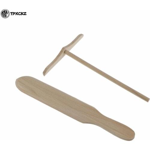 1PCS Wooden Pancake Spreader Crepe Tortilla Rake Batter Spreading Kitchen Utensil