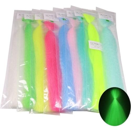 1 Pack Glow and Flash Synthetic Tying Fiber for Saltwater Jig Assist Hook Lure Making & Fly Fishing Streamer Material 9 Colors