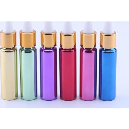 10ml UV Empty Dropper Bottle essential oil Glass Aromatherapy Liquid Drop for massage Pipette Bottles Refillable 100PCS