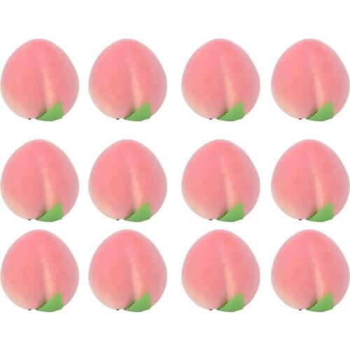 12Pcs/Set Foam Peach Lifelike Artificial Fruit Model Fake Pink Peach For Wedding Party Home Photography Decorative Accessories