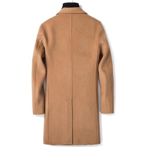 2020 Double-sided Wool Coat Men Overcoat Long Jacket Men Slim Korean Mens Coats and Jackets Casaco Masculino M063 KJ2453