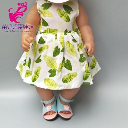 43cm Babies Doll Flower Dress with Hat for 18 Inch Girl Doll One Piece Dress Accessory for 40cm Doll