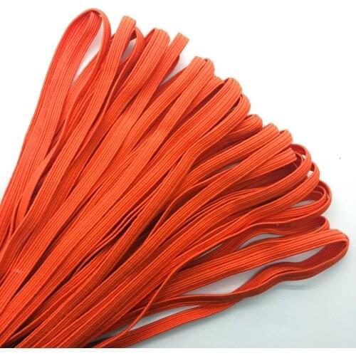 5yards/lot 1/4" 6mm Orange Multirole Thickening Satin Elastic Band Trim Sewing Spandex Lace Trim