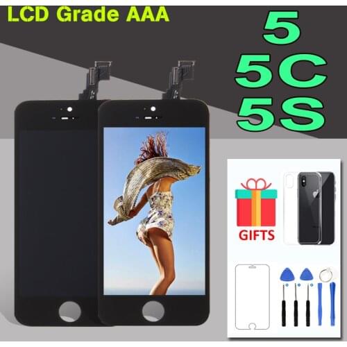 AAA+ Quality Display Module For iPhone 5 5S 5C LCD Screen and Touch Digitizer Assembly Replacement For iPhone5S LCD Black White
