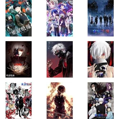 Japanese anime canvas paintings and posters, Tokyo Ghoul wall art pictures for living room and bedroom decoration