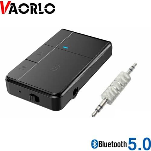 VAORLO Car Music Audio Bluetooth Receiver With Mic Handsfree 3.5 mm AUX APTX Wireless BT 5.0 Adapter For Car Headphones Speakers
