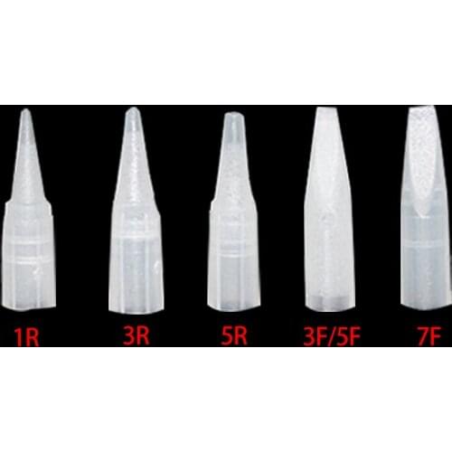 Freeshipping 100Pcs/Lot 1RL 3RL 5RL 7F Permanent Makeup Tattoo Machine Tips Eyebrow Lips Eyeliner Tattoo Machine Caps