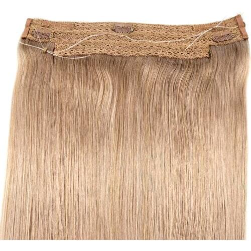 Bluelucky High Quality Remy Human Hair Halo Hair Extensions Straight 100g/Piece
