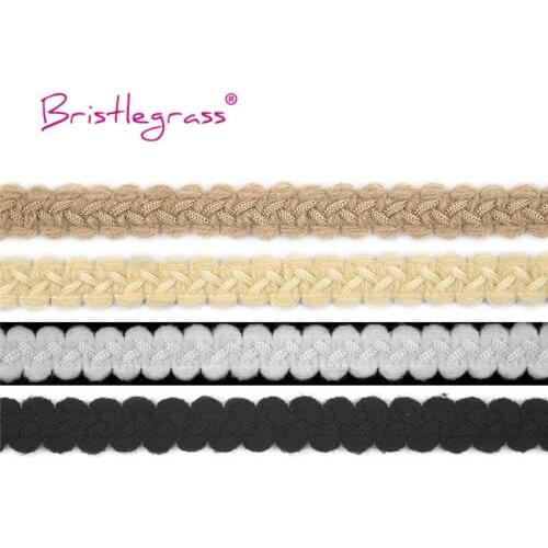 BRISTLEGRASS 1 Yard 5/8" 15mm Woolen Braided Crochet Lace Trim Macrame Retro Ribbon Headband Cushion Pillow Costume Sewing Craft