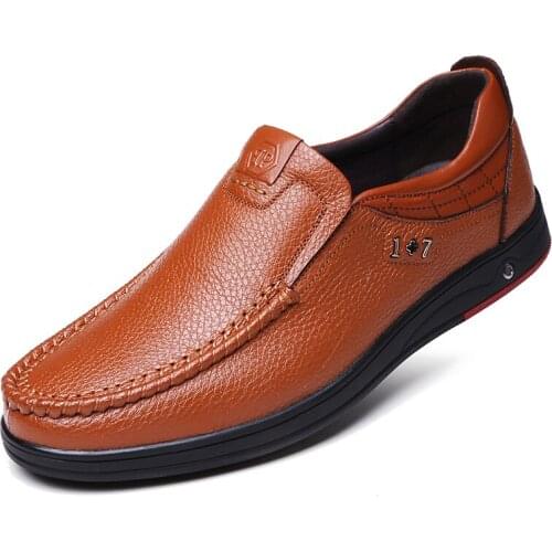 Business Shoes leather Mens shoes casual luxury Men Loafers Soft Comfortable Male Driving shoes mens footware large size 38-48