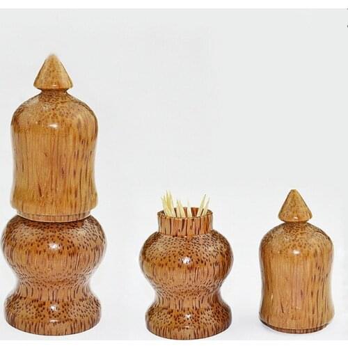 Solid Wood Toothpick Tube Jar Container Box Home Wood Display Decoration Various Styles Toothpick-holder High Quality