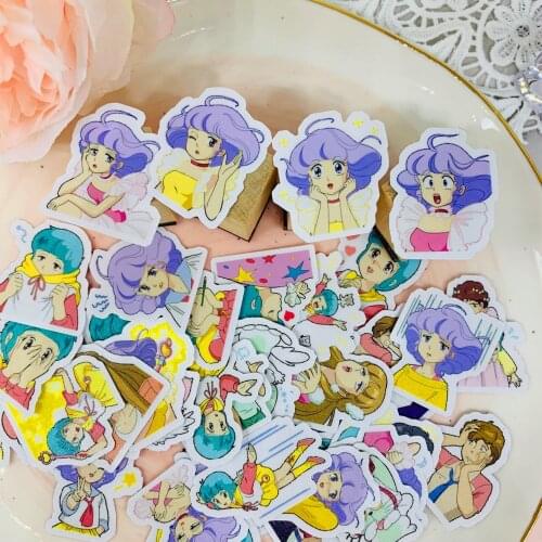 40 pcs anime girl creative paper stickers DIY decoration your daily photo album scrapbooking label stationery cute