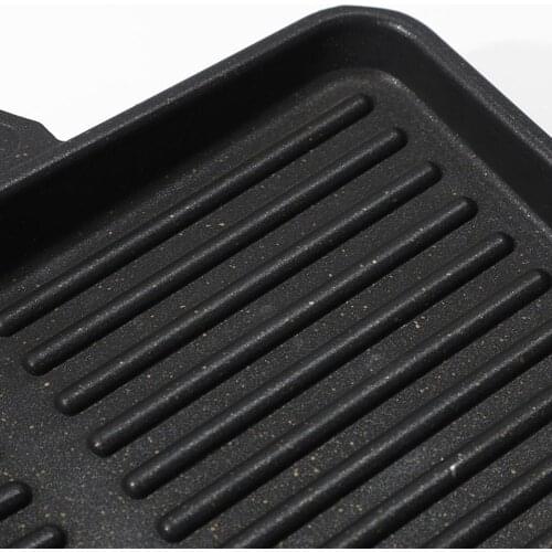Household Rectangle Metal Non-stick Barbecue Frying Grill Pan Cookware BBQ Plate
