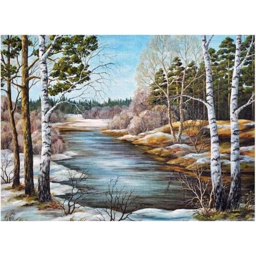 Dpsprue Full Square/Round Drill 5D DIY Diamond Painting "Poplar landscape" Embroidery Cross Stitch 5D Home Decor