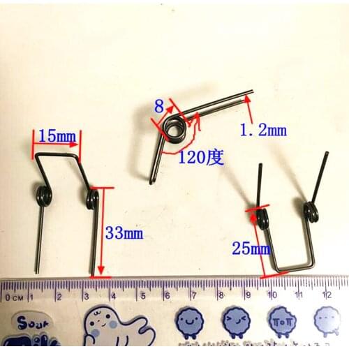Double torsion spring 1.2 wire diameter 8mm outside D Rotating spring x12