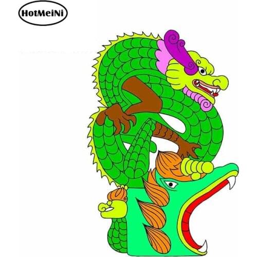 HotMeiNi 13cm x 8.7cm Cyan Dragon Graphics Funny Car Stickers and Decals Chinese Style Motorcycle Waterproof Car Accessories