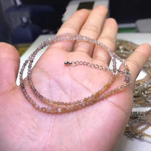 Choker Necklace Natural Garnet Labradorite Olivine Strawberry Crystal Apatite Moonstone 2.8mm Faceted Round Gemstone 15inch