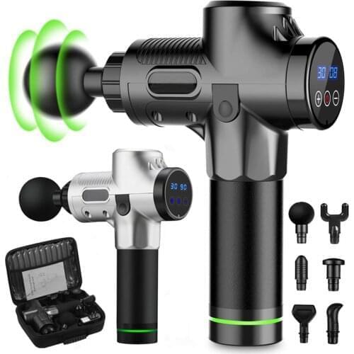 Massage Gun Deep Tissue Percussion Muscle Massager For Pain Relief 30 Speeds LCD Touch Display Fascia Gun Electric Body Massager