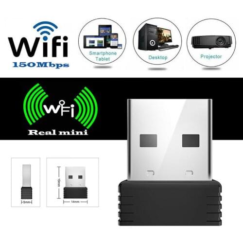 Mini Wifi Adapter Portable USB WiFi WLAN 150Mbps Wireless Network Card with Driver CD Wi-Fi Network LAN Card for Desktop