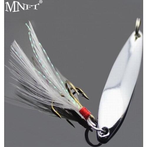 MNFT 2 Fishing Lure Hard Baits Sequins Noise Paillette with Feather Treble Hook Tackle Iron Bait Road Sub Bait Fishing Tools