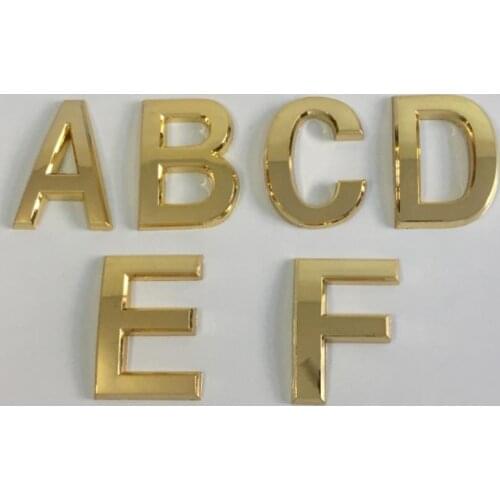 Gold Silver A-F 0-9 House Door Address Letter And Number Plate Plaque Room Gate Sticker Plate Sign Home Hotel Door Gate Digits