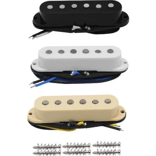 NEW Vintage Alnico 5 Guitar Single Coil Pickup Staggered Pole Piece Fiber Plate Bobbin,Neck/Middle/Bridge Pickup Option