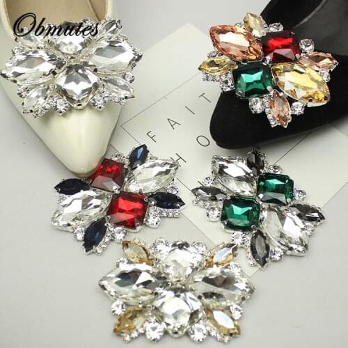 A Pair DIY Shoe Accessories Vintage Rhinestone Crystal Wedding Bridal Shoe Clips Pair Decoration