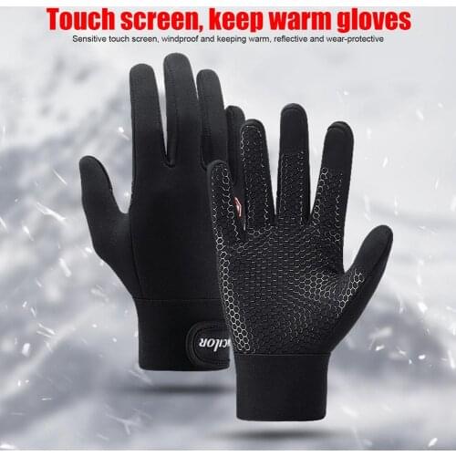 1 Pair Outdoor Cycling Running Touch Screen Gloves Anti-skid Sun-proof High Temperature Resistance Mountain Bike Warm Keeping