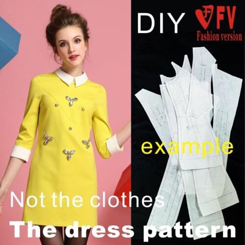 Dresses Sewing Pattern Template Cutting drawing Clothing DIY ((Not selling clothes)) BLQ- 132