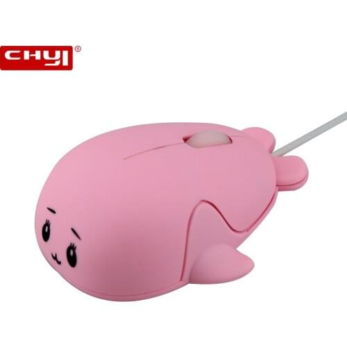CHYI Wired Cute Animal Shape Pink Optical Computer Mouse Portable USB 3D Mouse 1600 DPI Mice For Children Gifts Desktop Laptop