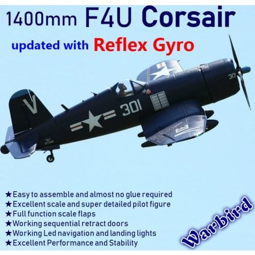 FMS 1400MM 1.4M F4U Corsir Blue 6CH with Flaps Retracts PNP RC Airplane Gaint Warbird Radio Remote Control Model Plane Aircraft