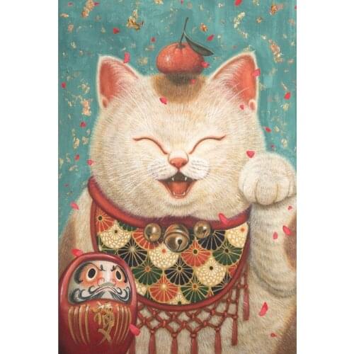 Lucky Cat The wooden puzzle 1000 pieces ersion jigsaw puzzle white card adult childrens educational toys