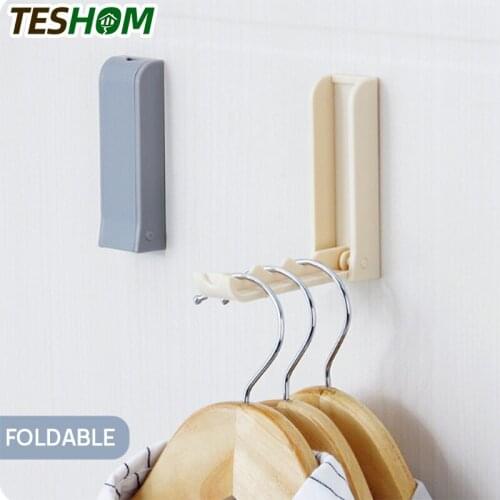 Foldable Hanging Hook Bathroom Kitchen Hanging Self Adhesive Traceless Supplies Accessorie Hook Up Door Hook Hanger